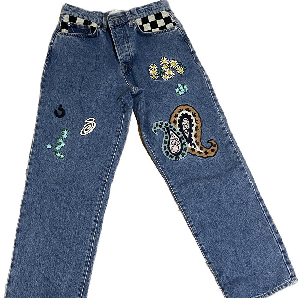 stussy noma big ol jean embroidered pants. super... - Depop