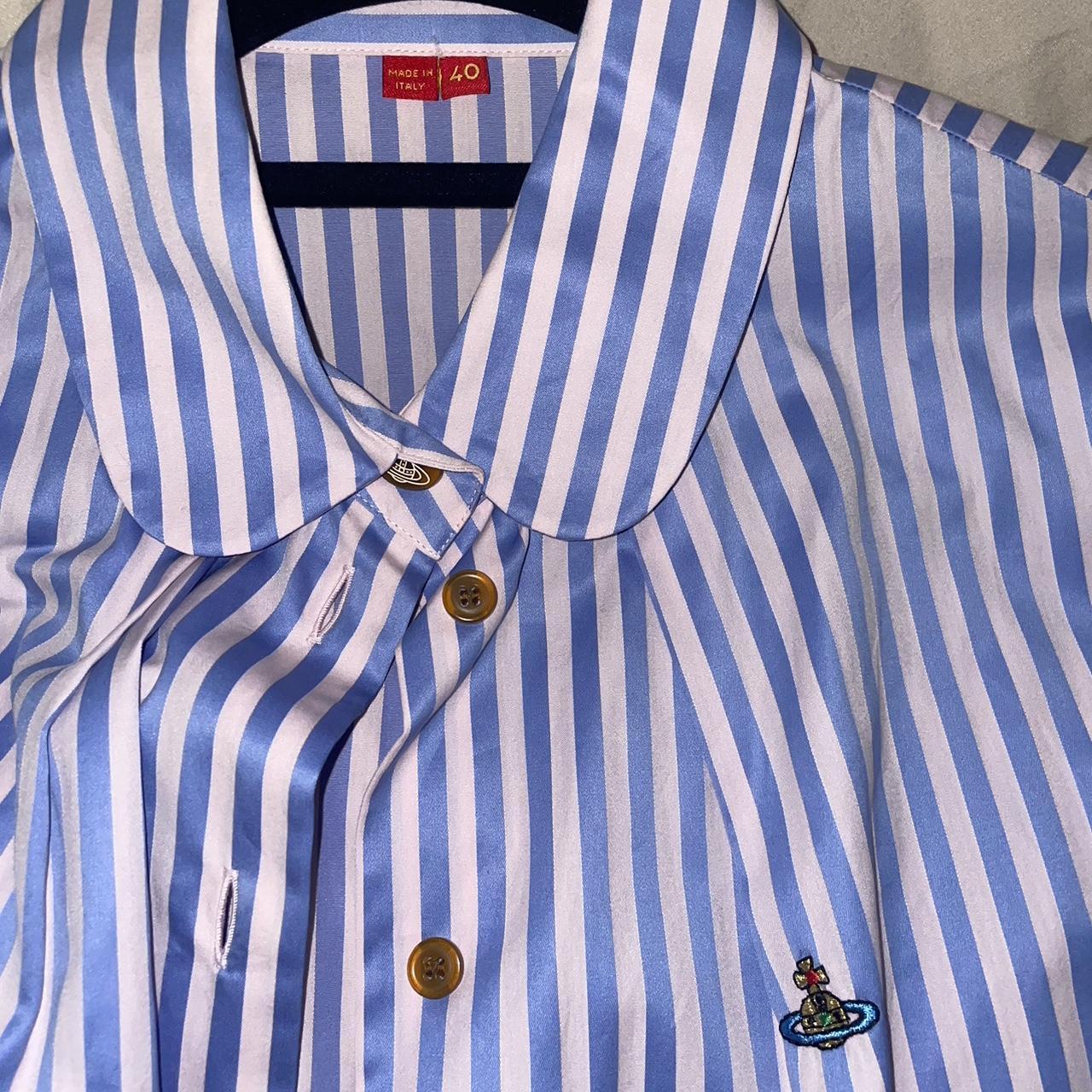 Vivienne Westwood Red Label pink and blue pinstripe... - Depop