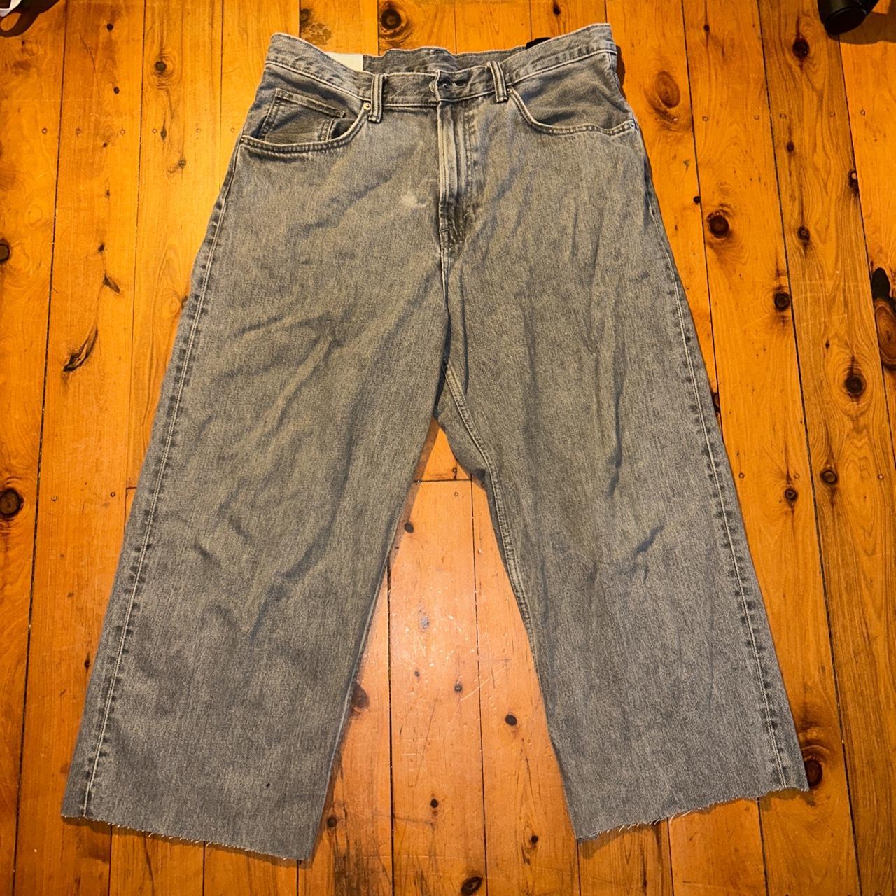 h&m straight leg baggy fit jeans had to be cut so... Depop