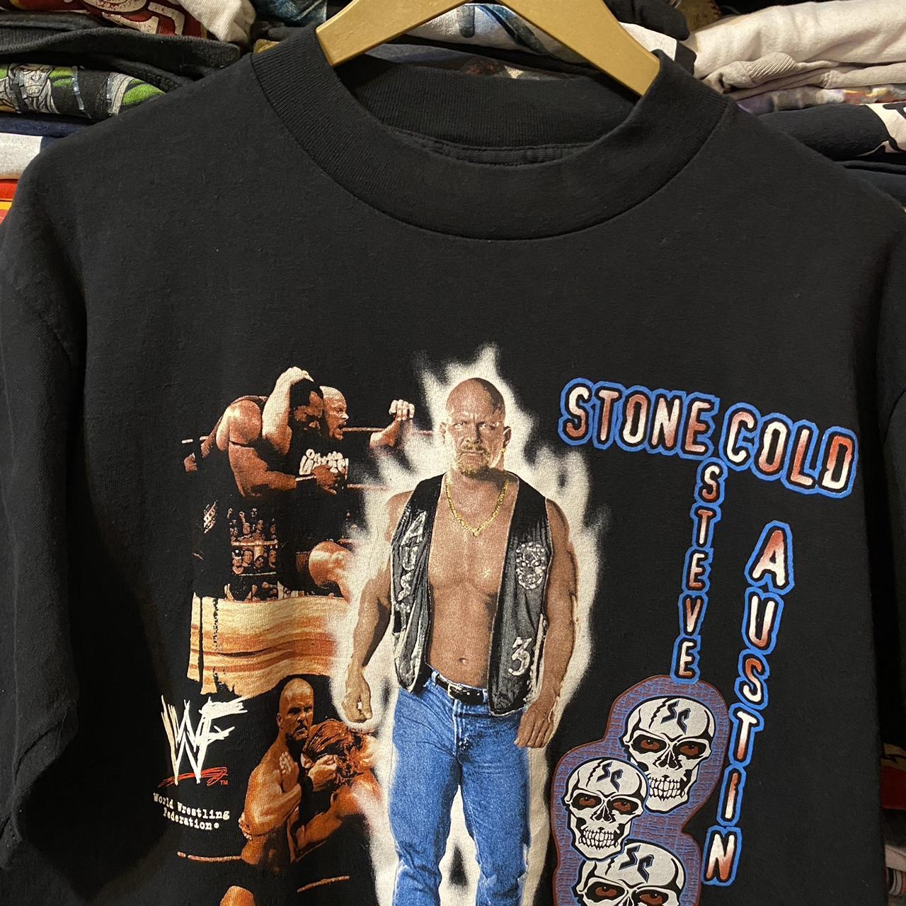 Men's Black Stone Cold Steve Austin Retro What? T-Shirt