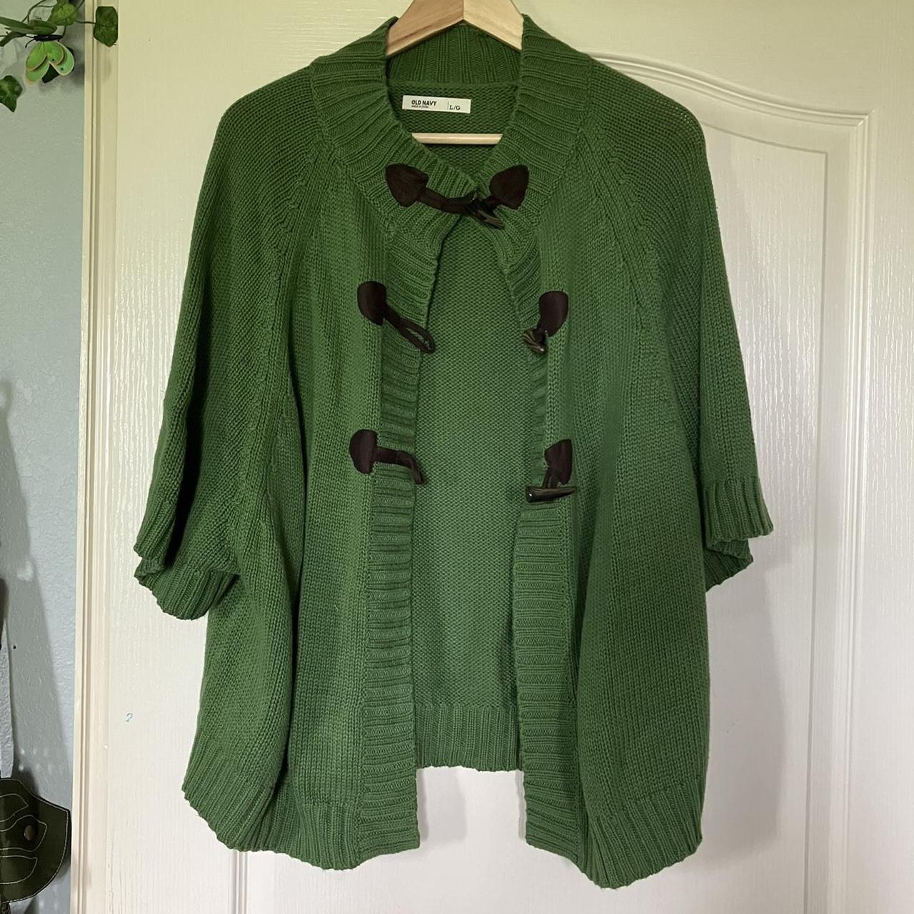 Old Navy Women's Green and Brown Coat | Depop