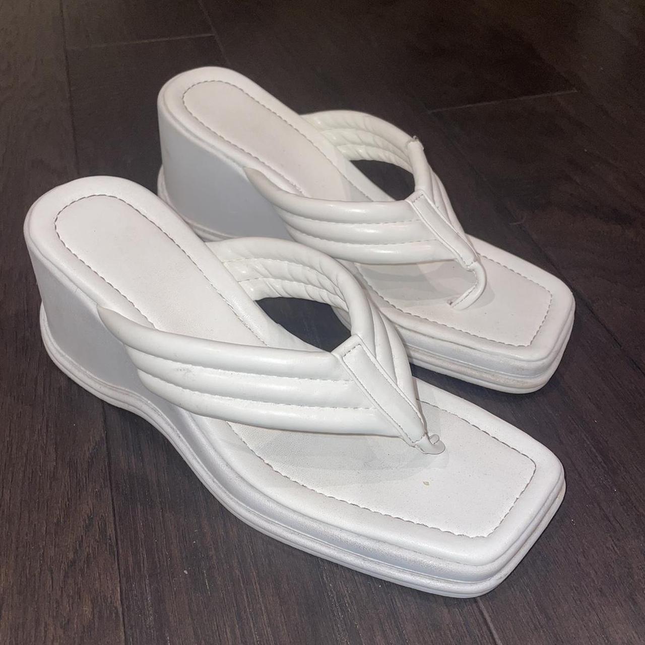 white sandals with platform