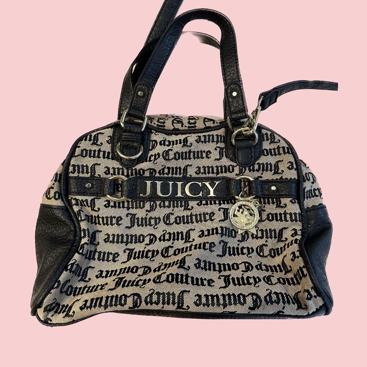 Juicy Couture Women's Grey and Black Bag | Depop