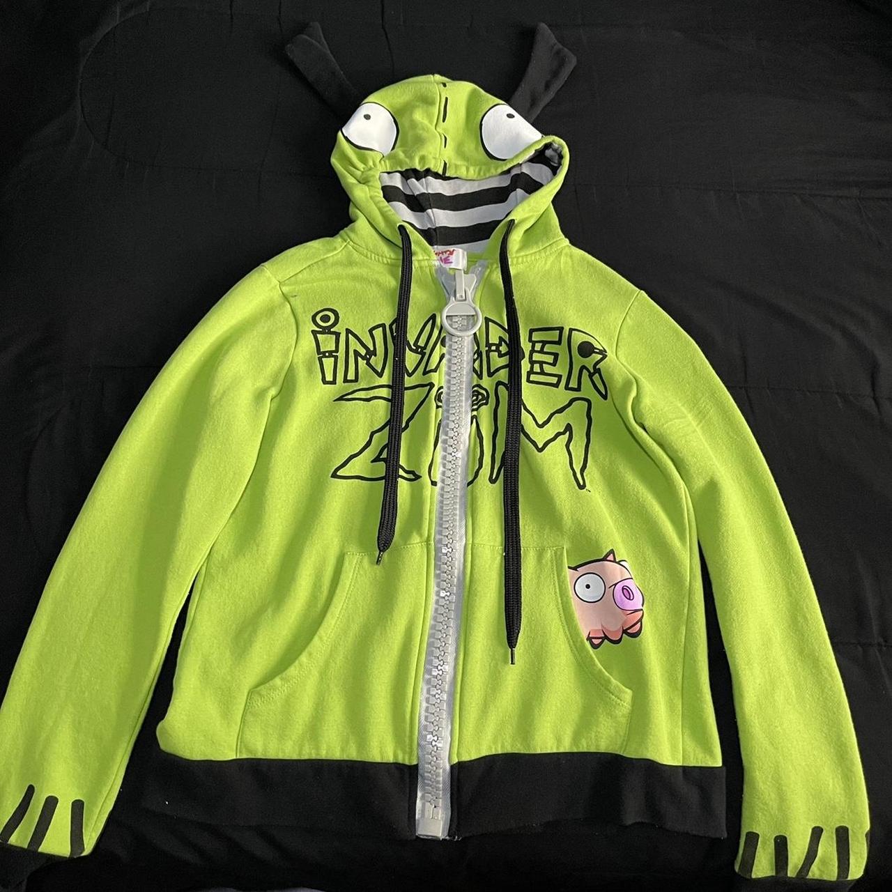 gir and piggy rare invader zim zip up hoodie sweater... Depop