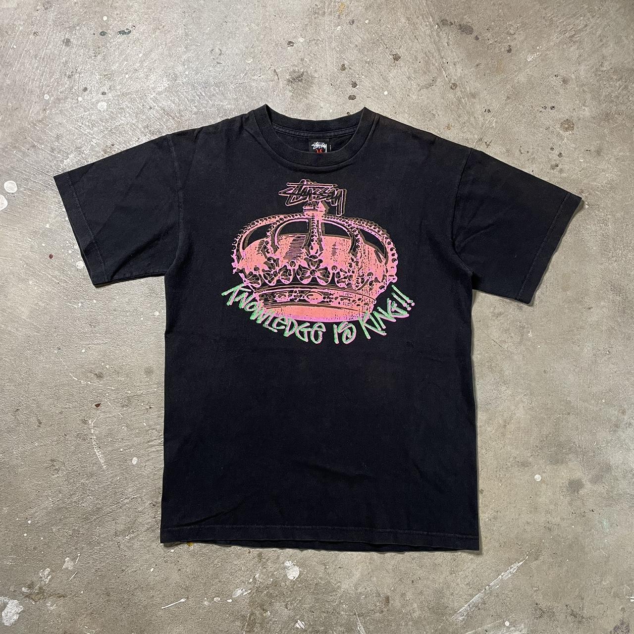 Vintage Stussy ‘Knowledge is King’ Tee medium -... - Depop