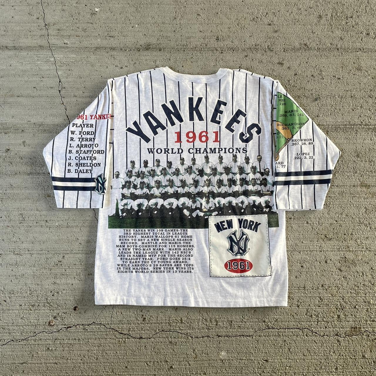 Vintage Long Gone New York Yankees 3/4 Sleeve Made - Depop