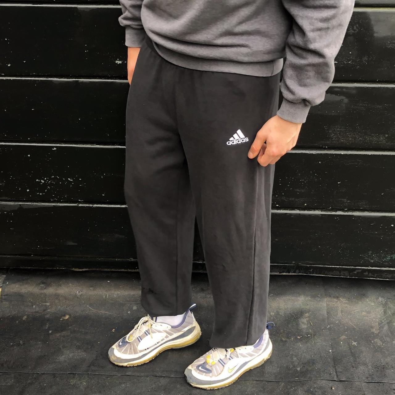 Adidas Men's Black And White Joggers-tracksuits 