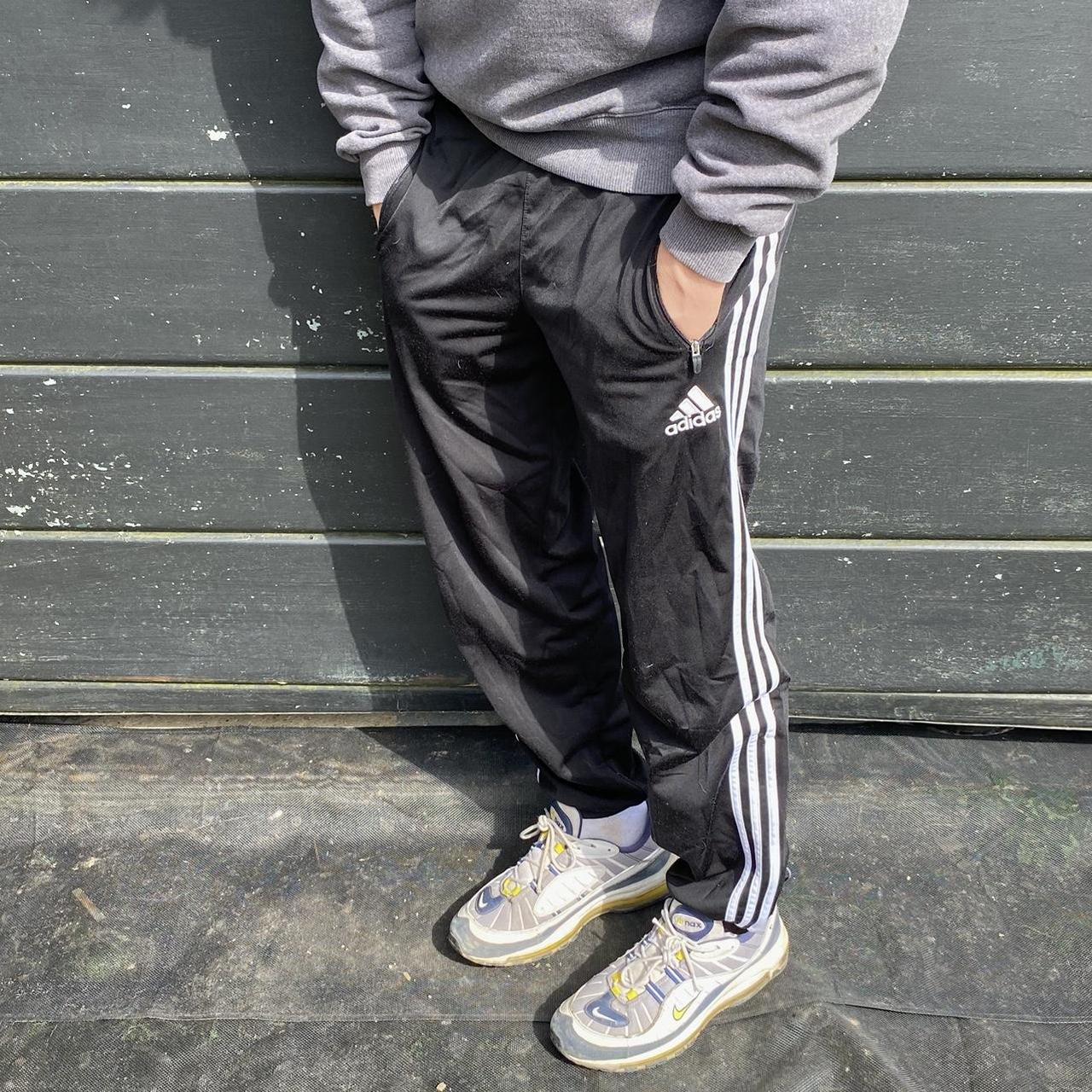 Adidas Men's Black and White Joggers-tracksuits | Depop