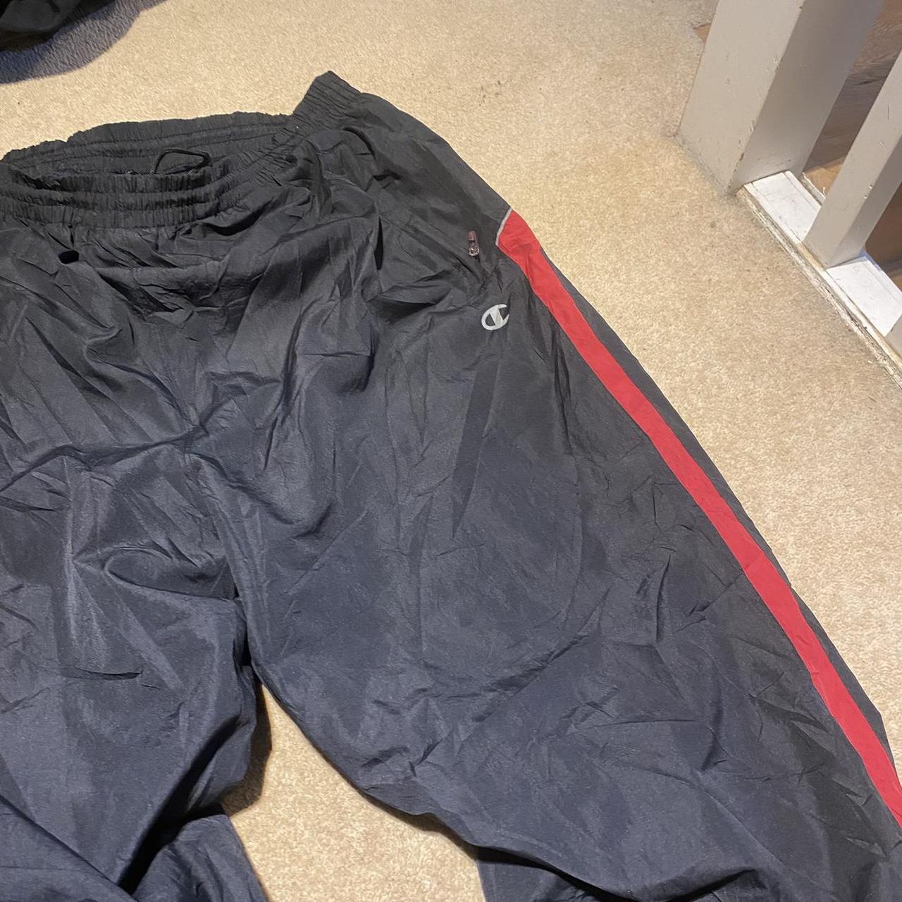 Champion Men's Black and Red Joggers-tracksuits | Depop