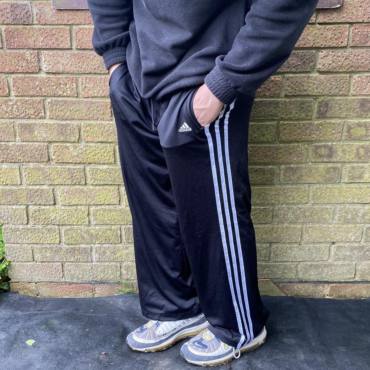 Adidas Men's Black and White Joggers-tracksuits | Depop