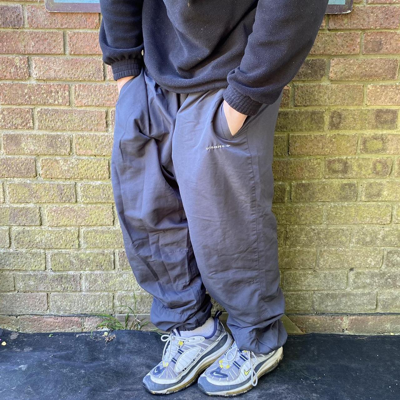 Umbro Men's Grey and Black Joggers-tracksuits | Depop