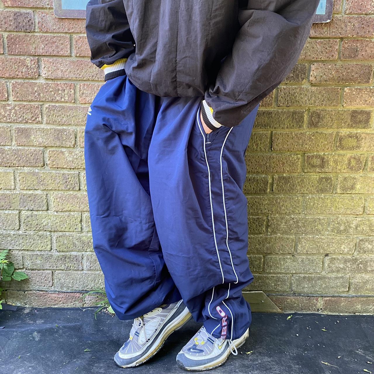 Umbro Men's White and Navy Joggers-tracksuits | Depop