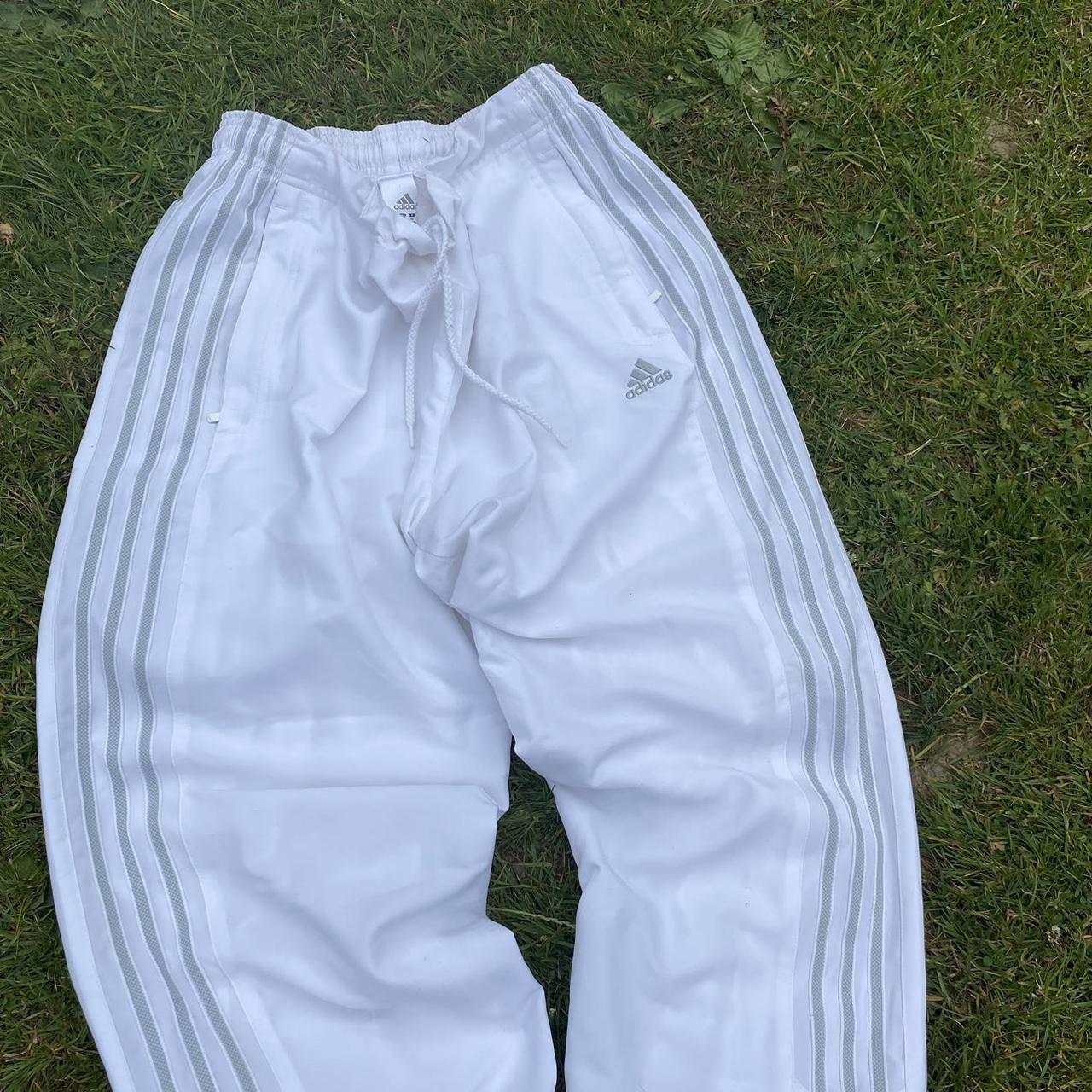 Vintage White Adidas Track Pants Tracksuit Depop 9749