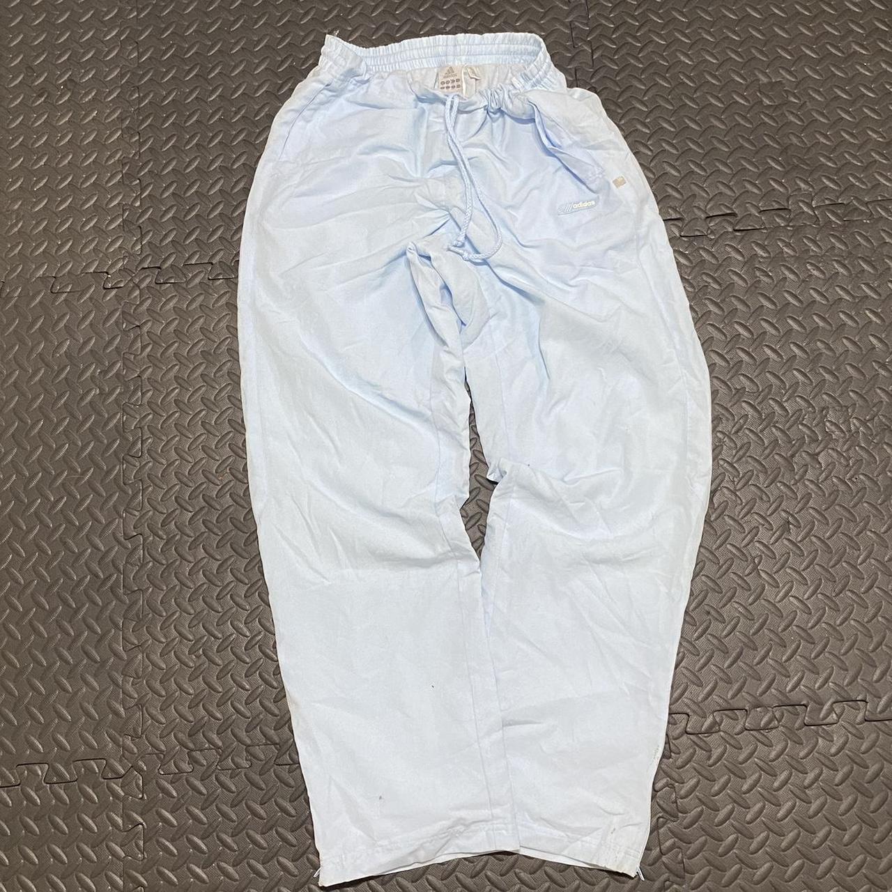 Vintage baby blue adidas track pants / tracksuit... Depop