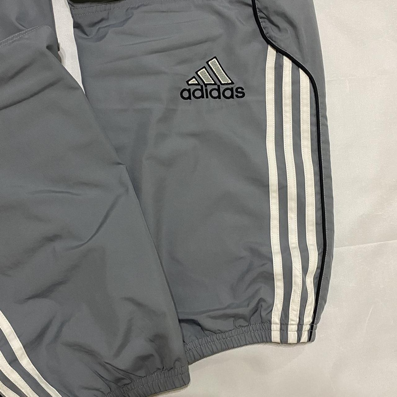 Vintage Grey Adidas Tracksuit Bottoms   Track Pants - Depop