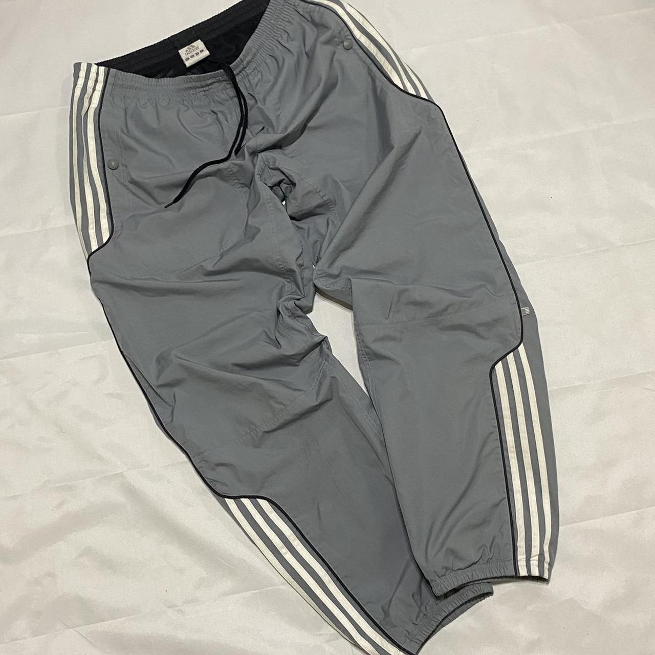 Vintage grey adidas tracksuit bottoms / track pants... Depop