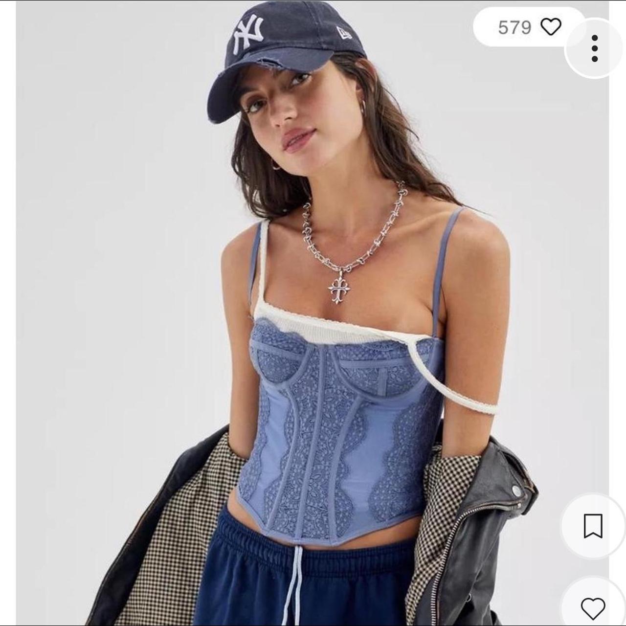 Urban Outfitters Women's Blue Corset Depop