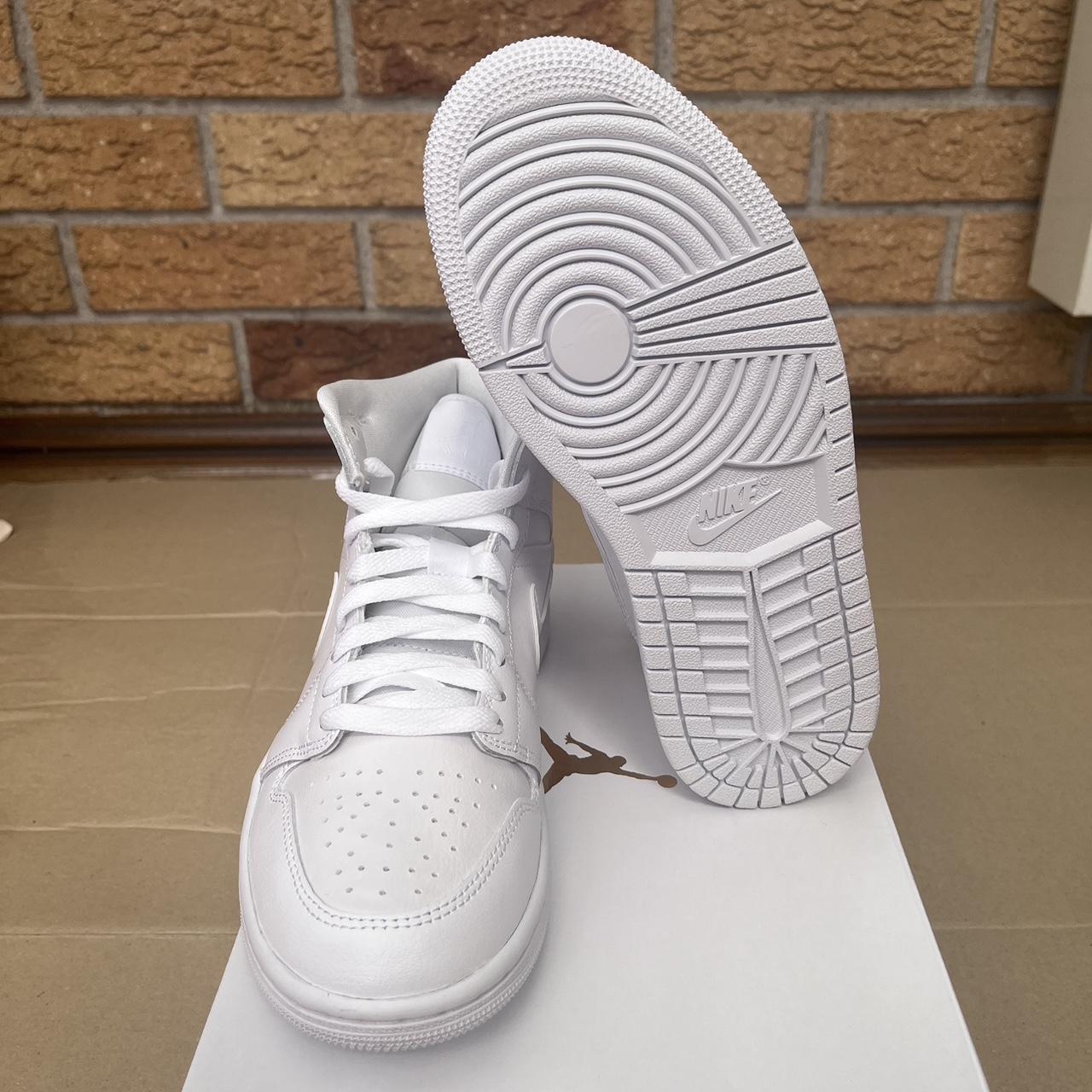 Air Jordan 1 Mid Triple White GS Womens Brand New in... - Depop