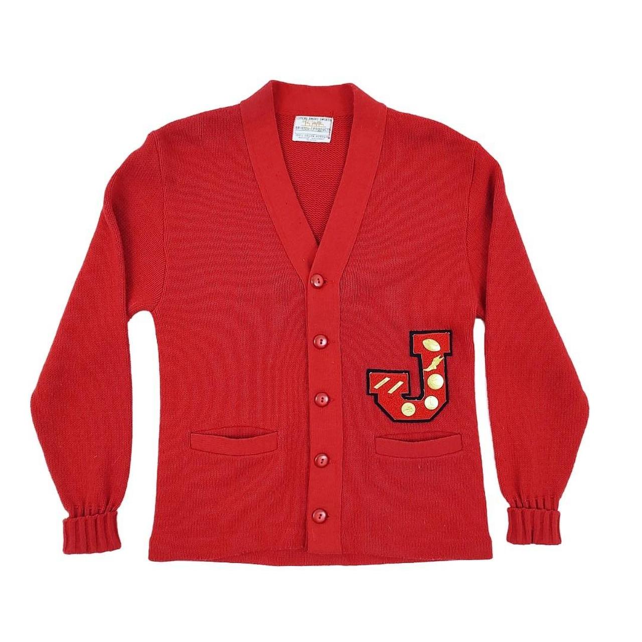 Vintage 60s Bristol Products brand red cardigan with...
