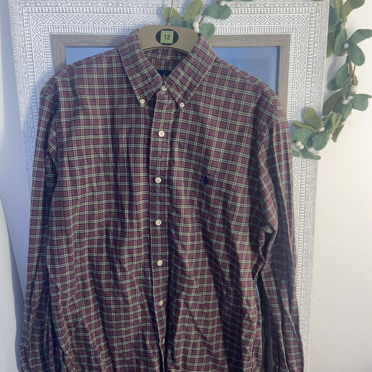 Ralph Lauren Checkered Shirt | Red & Green Great... - Depop