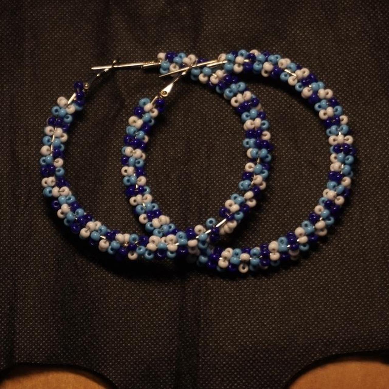 Pretty-Blue Beaded Earrings 2024