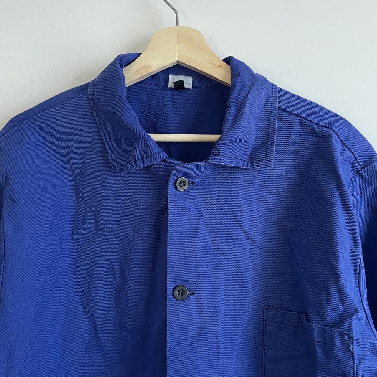 Vintage royal blue European workwear chore jacket/... - Depop