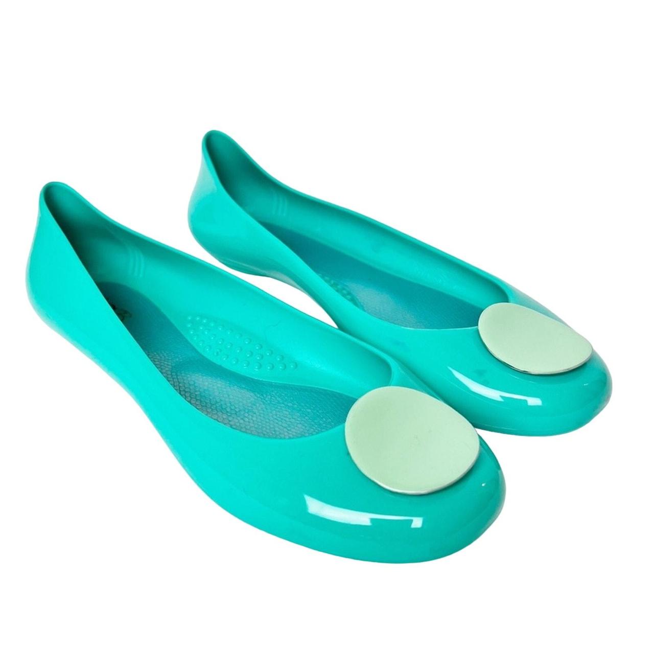 OkaB Aqua Button Jelly Ballet Flats Made Depop