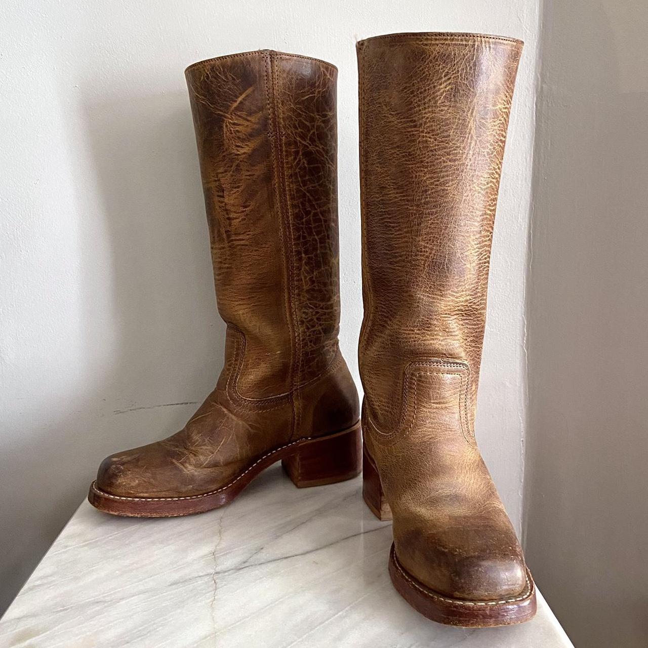 Frye L Campus Boots Brown Leather Frye Campus L Depop