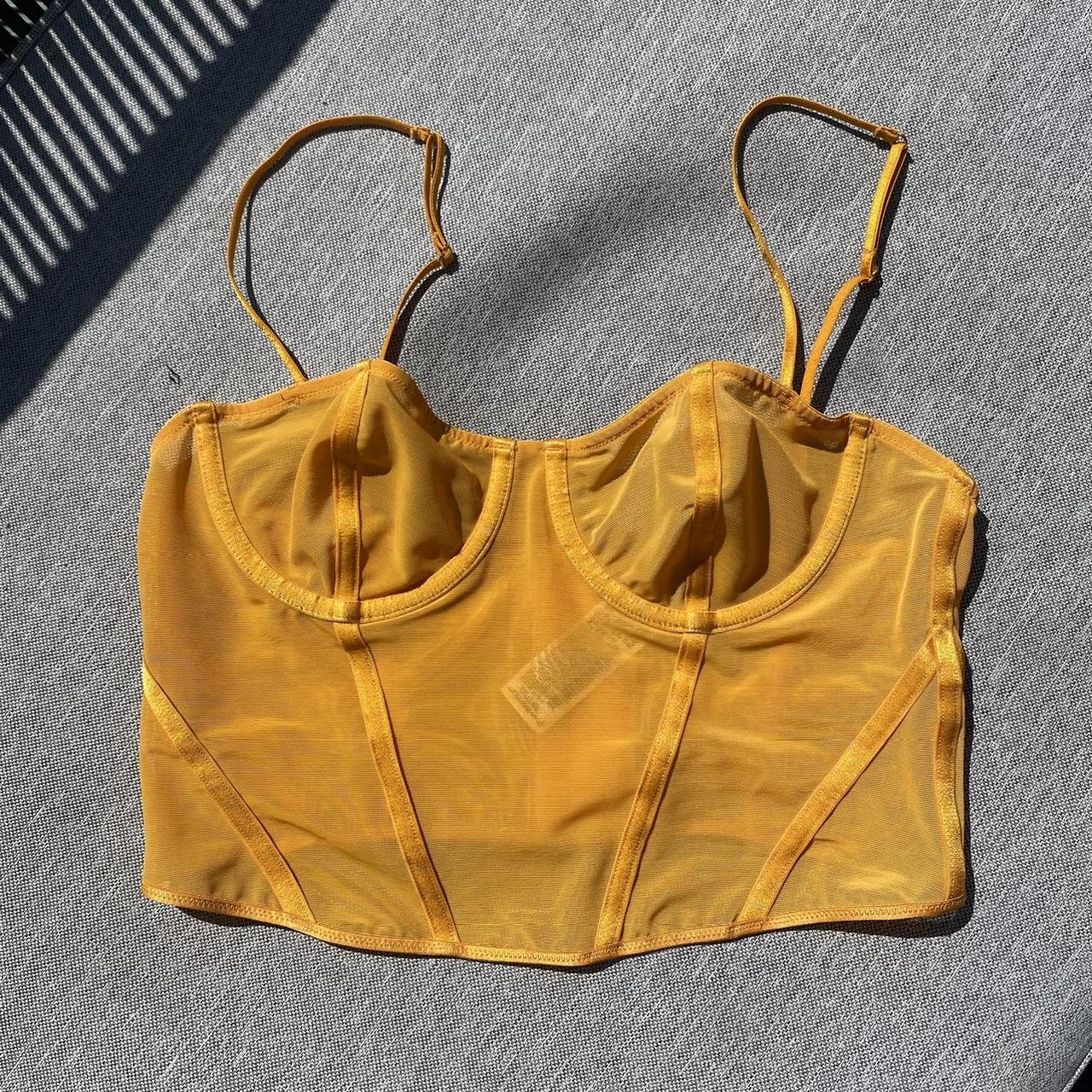 Zara Orange corset top with set Panelled Corset... Depop