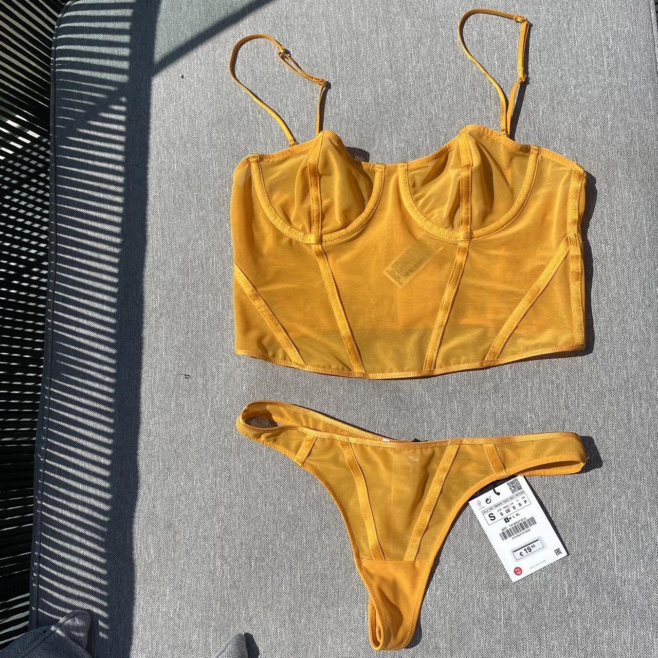 Zara Orange corset top with set Panelled Corset... Depop