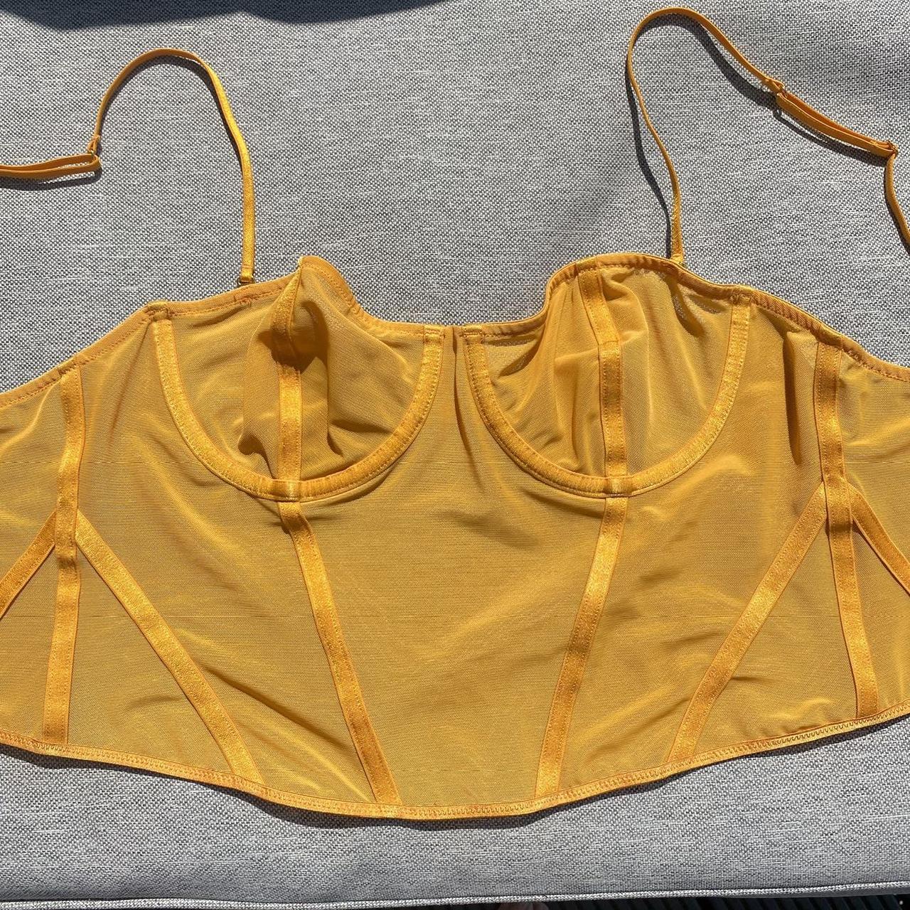 Zara Orange corset top with set Panelled Corset... Depop