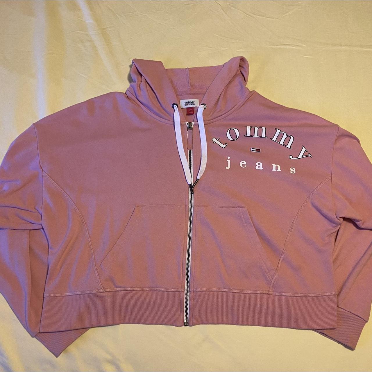 Tommy Hilfiger Women's Pink and White Jacket Depop