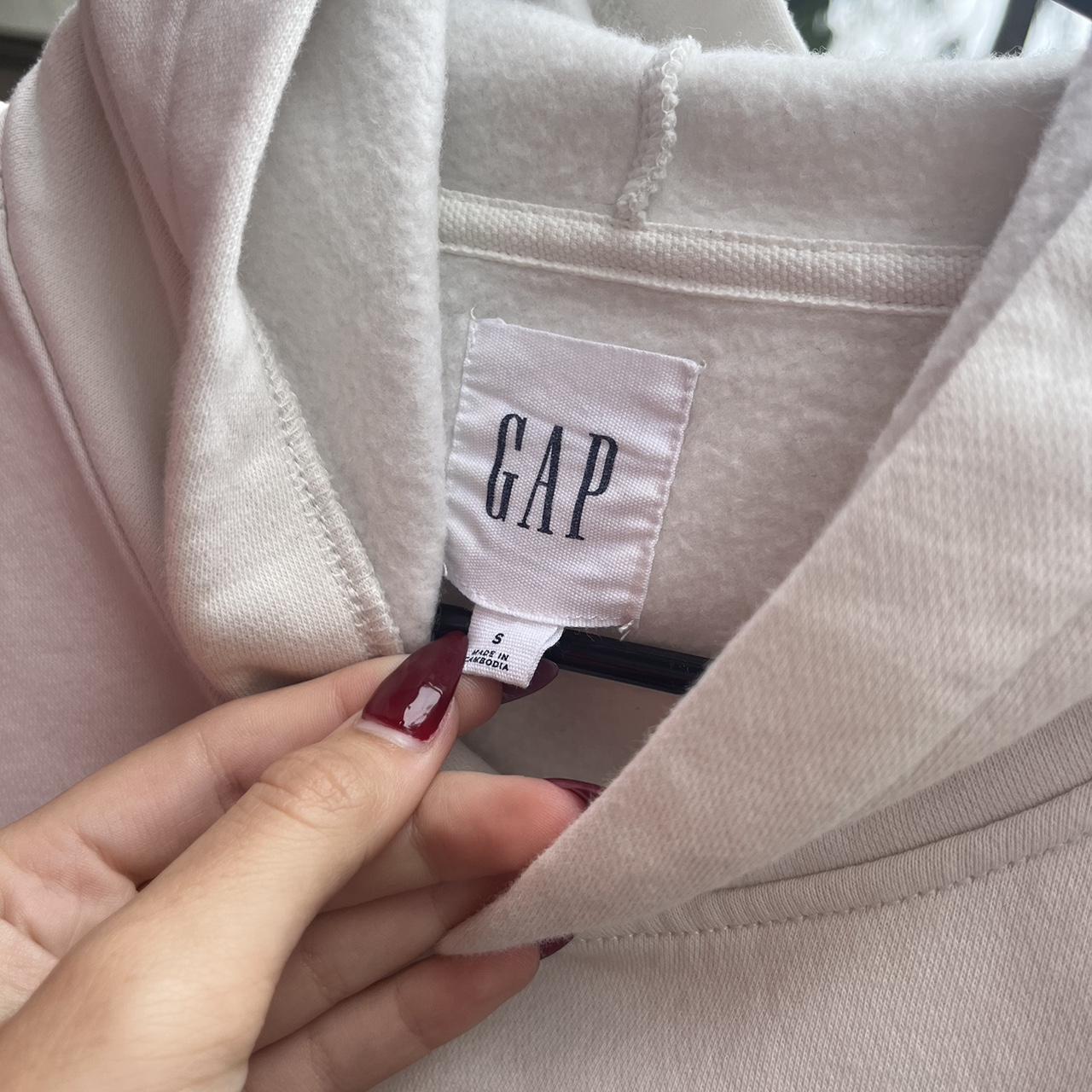 Brown graphic hoodie from Gap. Red lettering and red - Depop