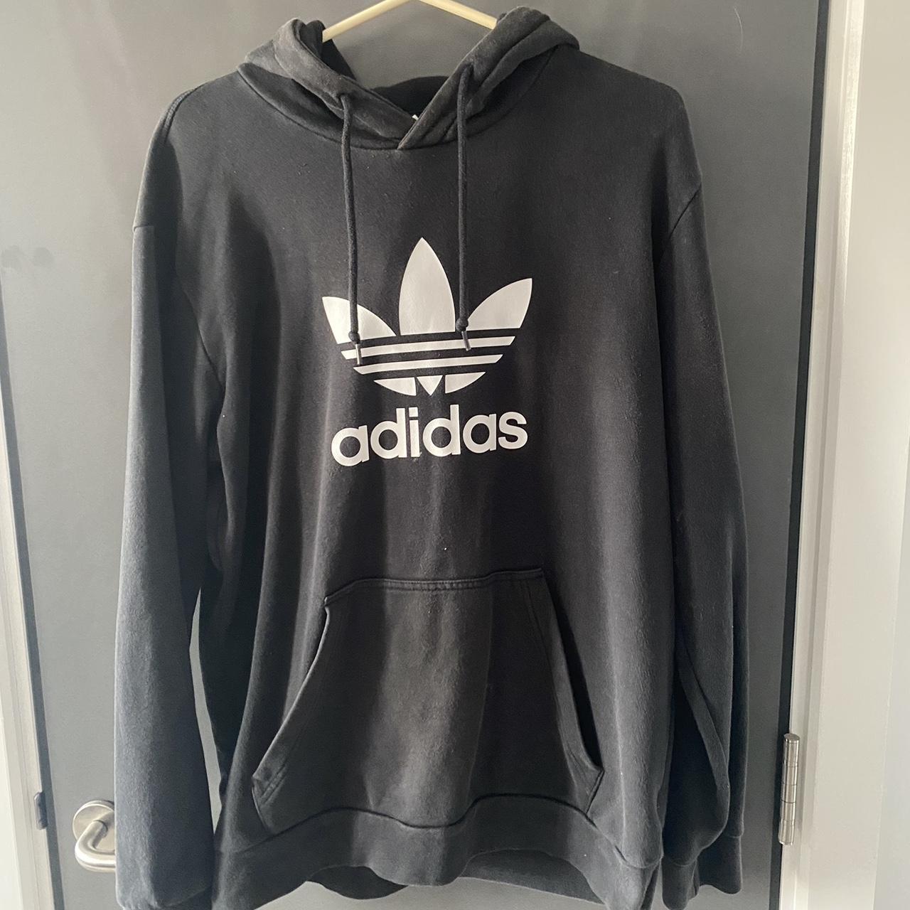 mens black adidas hoodie. in good condition-selling... - Depop