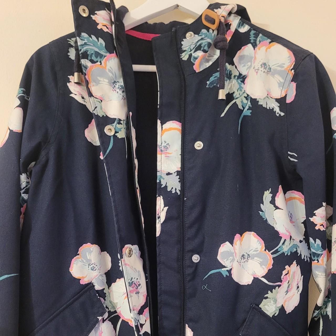 Joules navy floral coat best sale