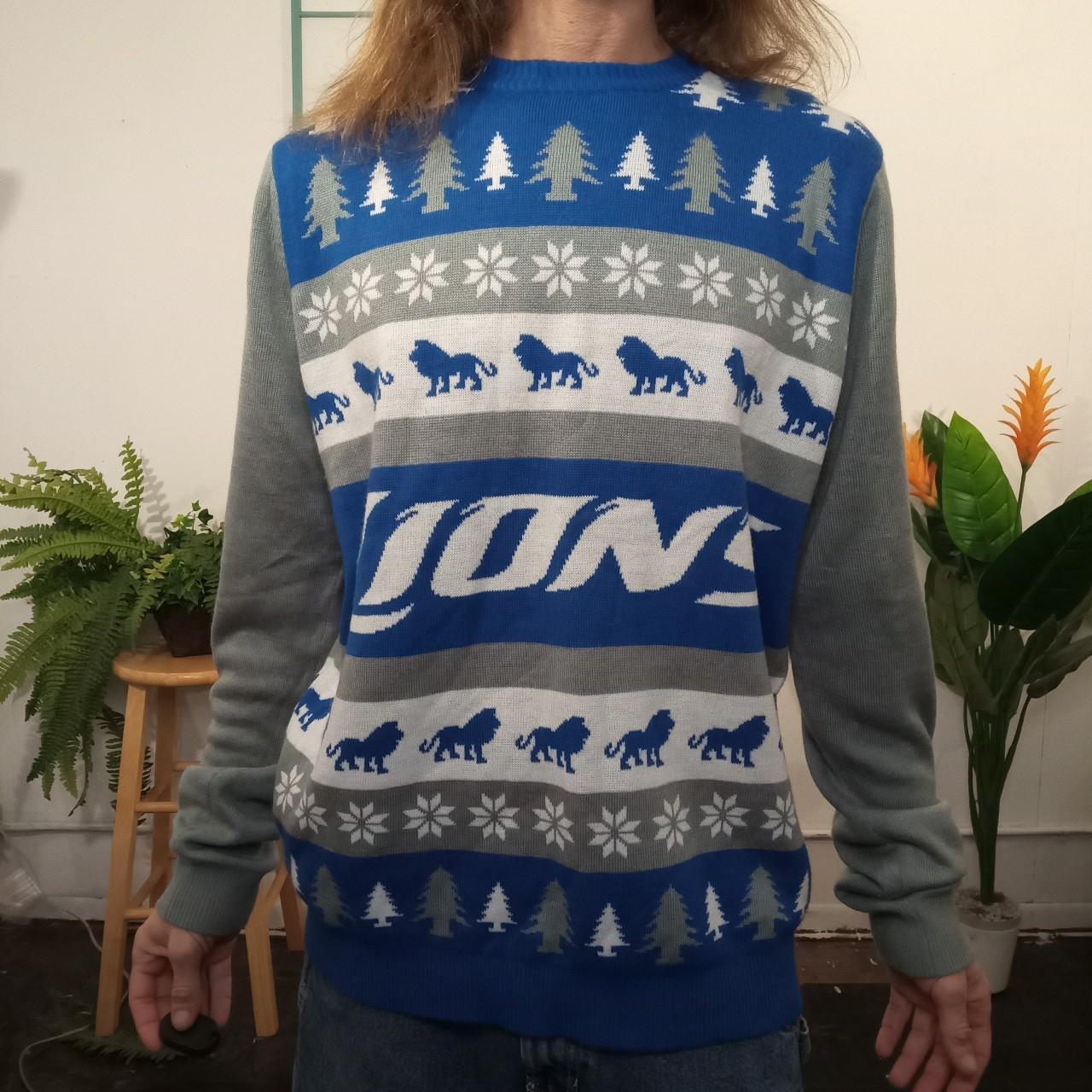 Detroit Lions holiday sweater, by the NFL brand. Fun - Depop