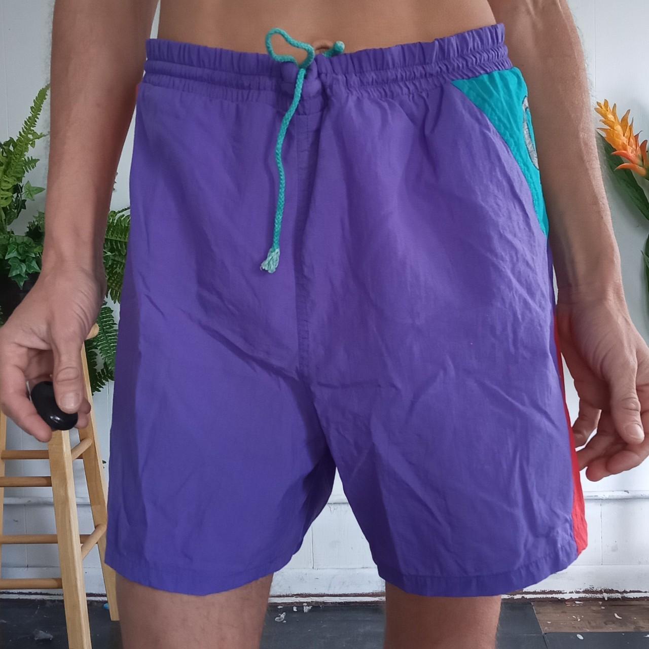 Ocean Pacific Men's Purple and Green Shorts | Depop