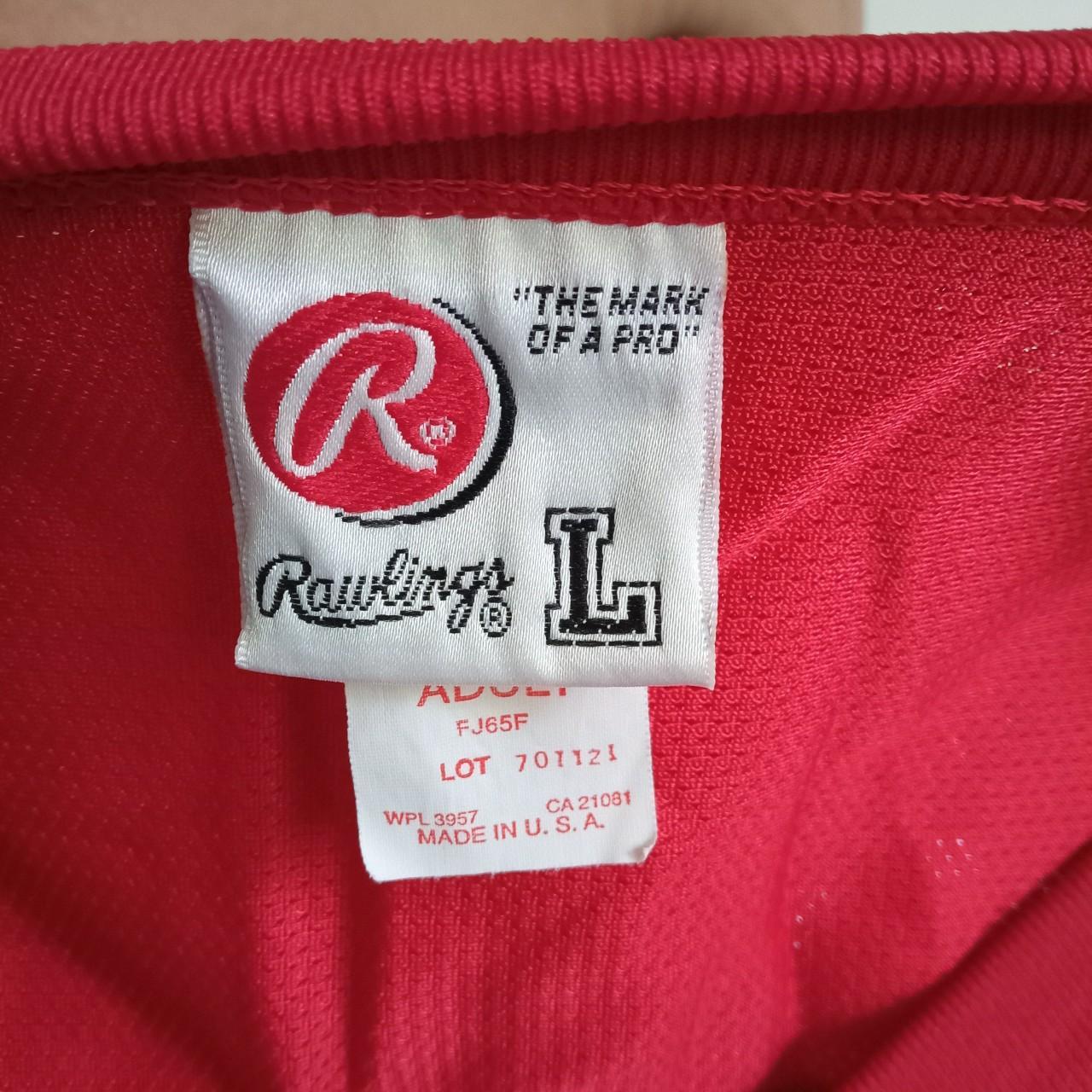 Rawlings Men's White and Red Top | Depop