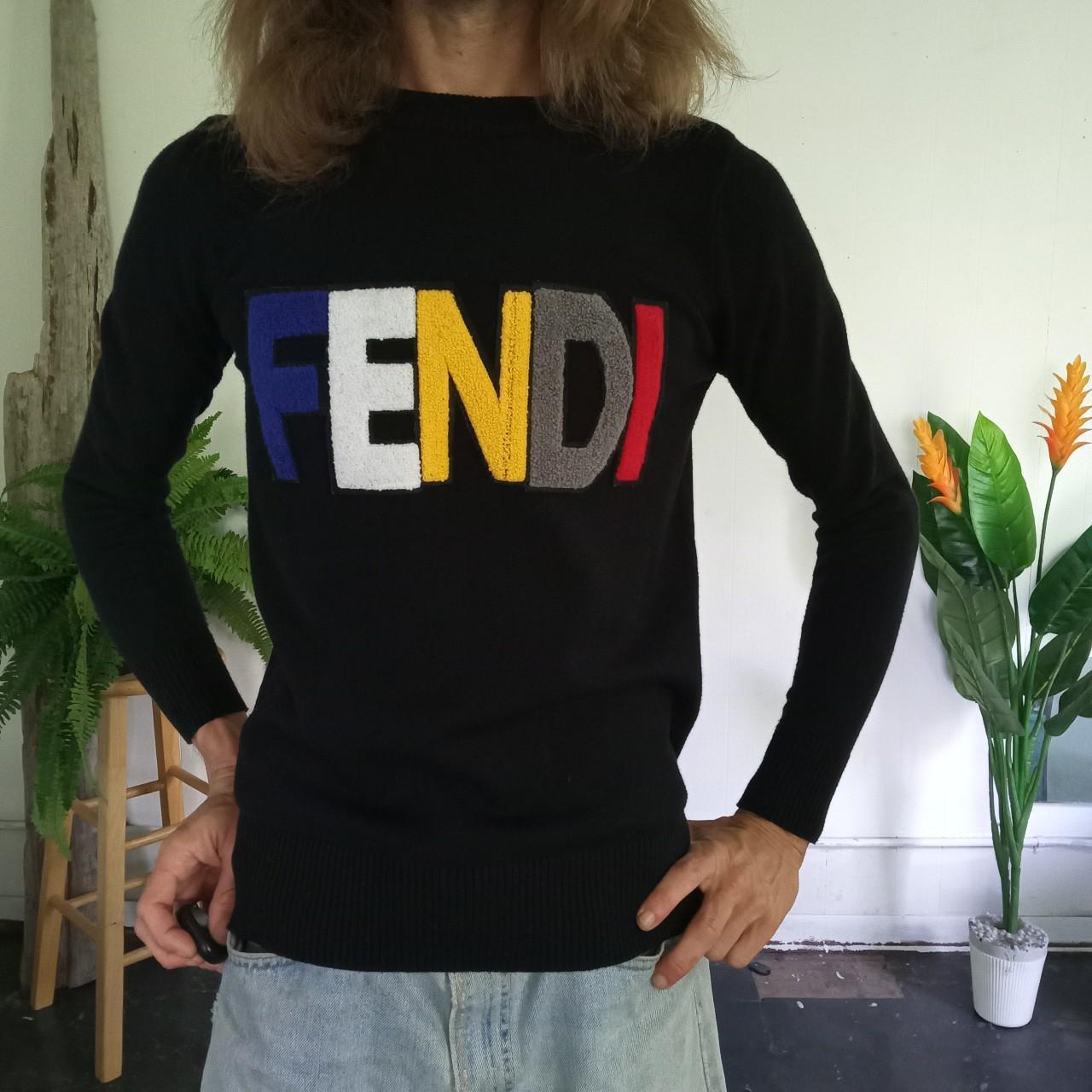 Fendi men's logo discount sweater