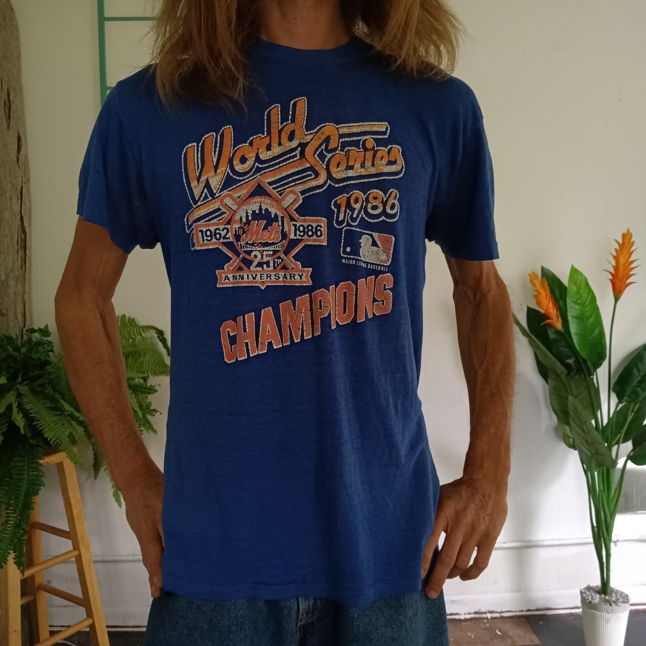 VTG 1986 New York Mets World Series Baseball T-Shirt 80's