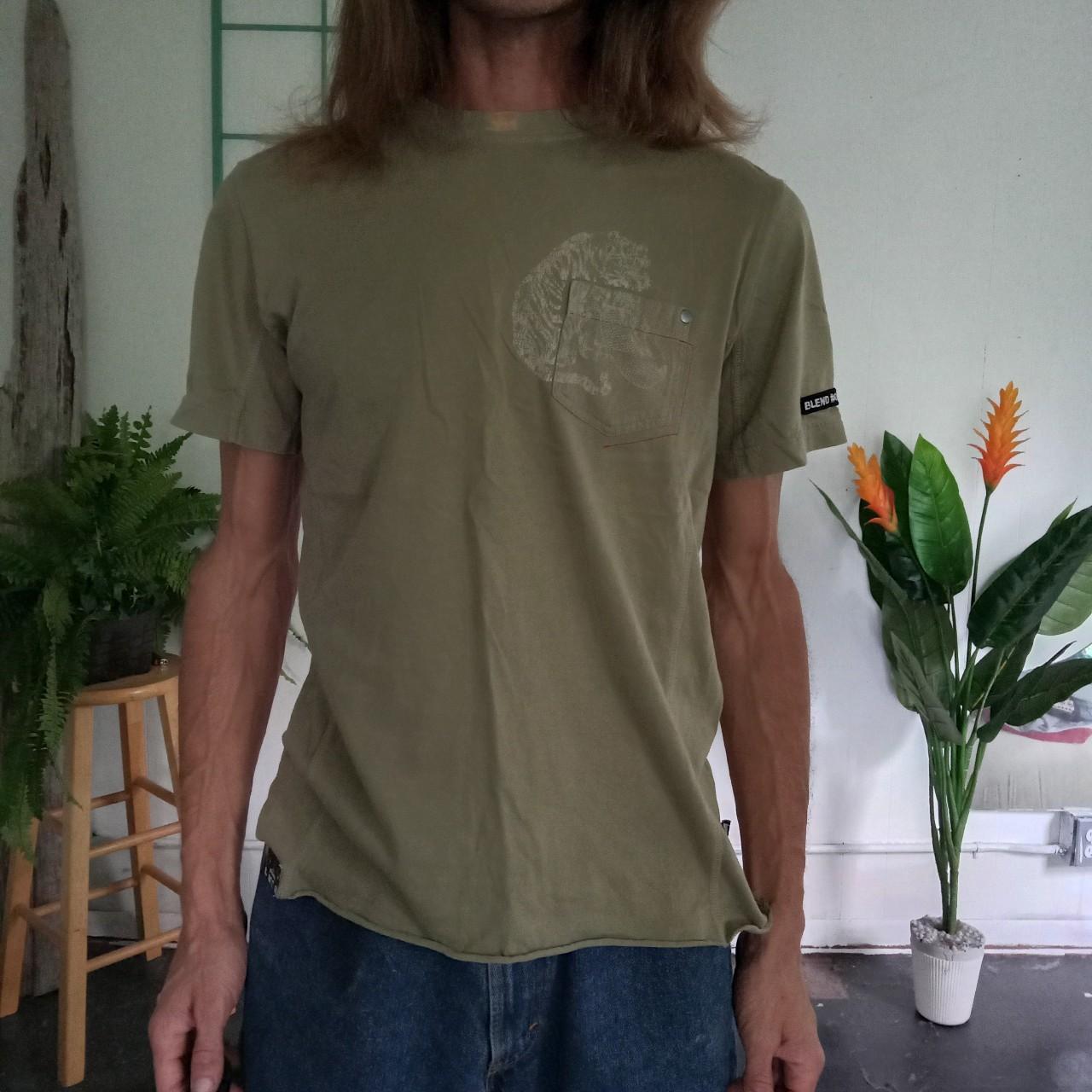 Blend Men's Tan and Green T-shirt (3)