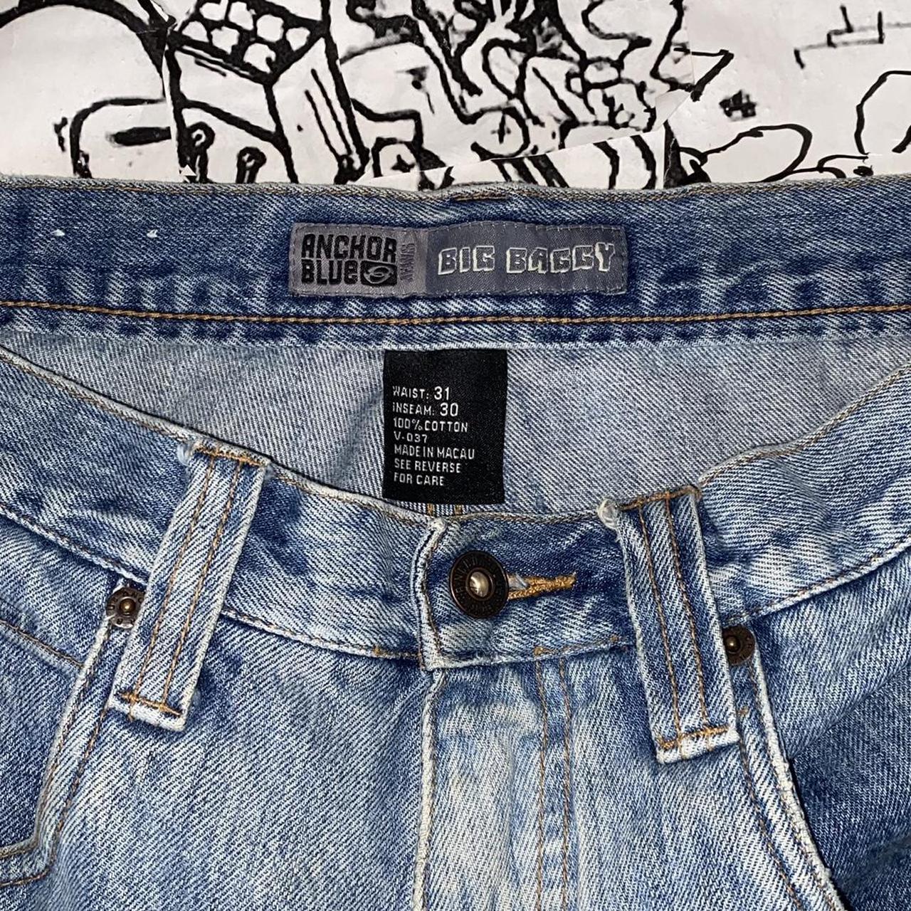 Vintage y2k anchor blue big baggy jeans. 31 x 30... - Depop