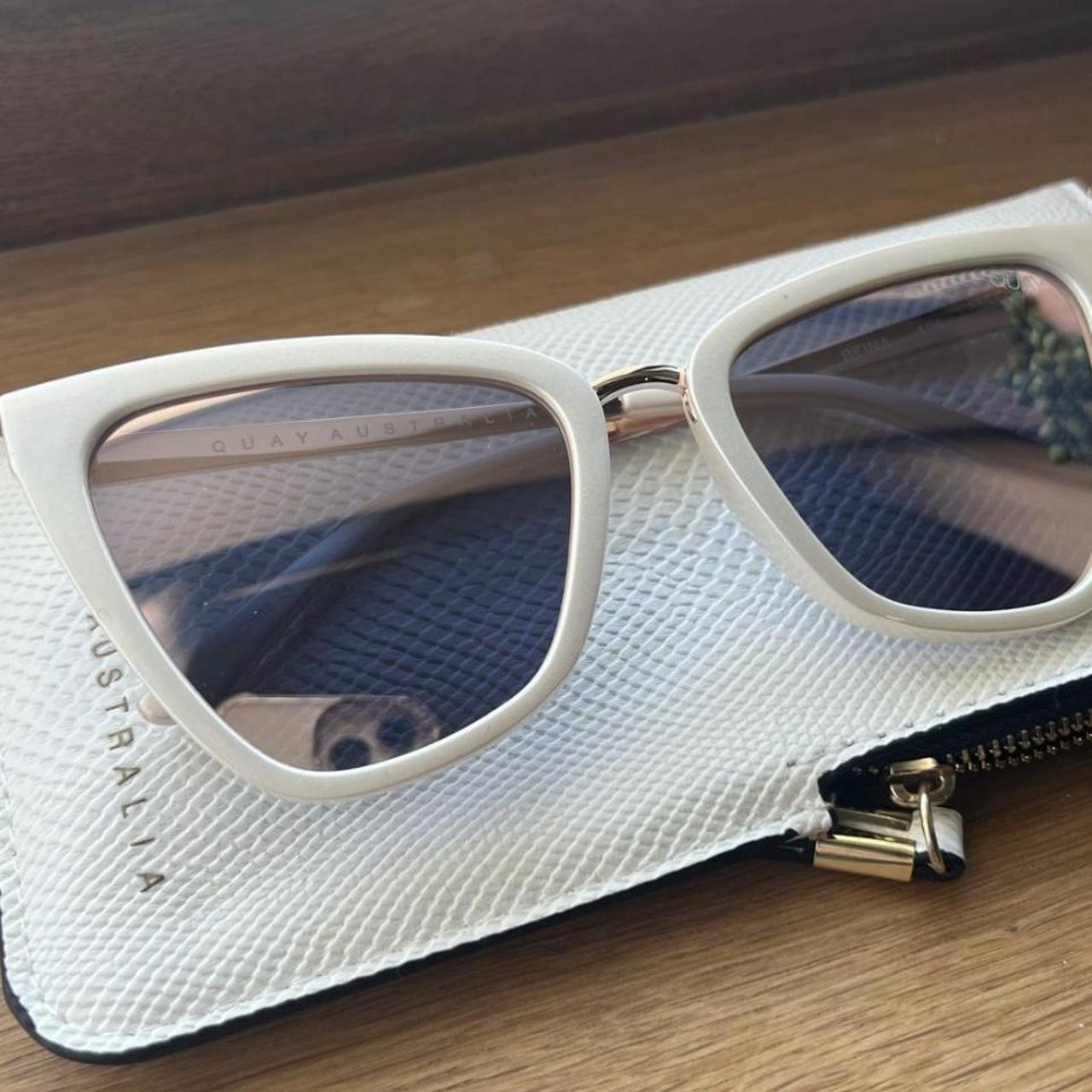 QUAY White Cat Eye Sunglasses Brand New - small mark... - Depop