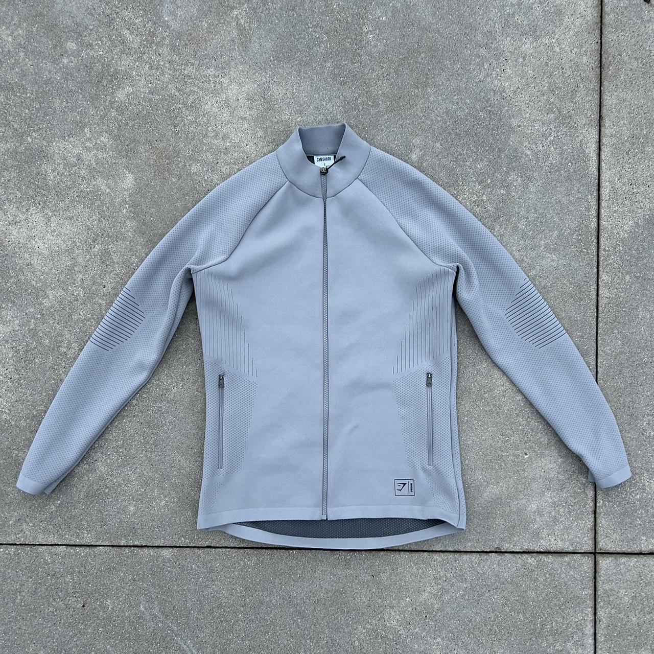 GYMSHARK GRAY ZIP UP MOCKNECK This jacket is the... Depop