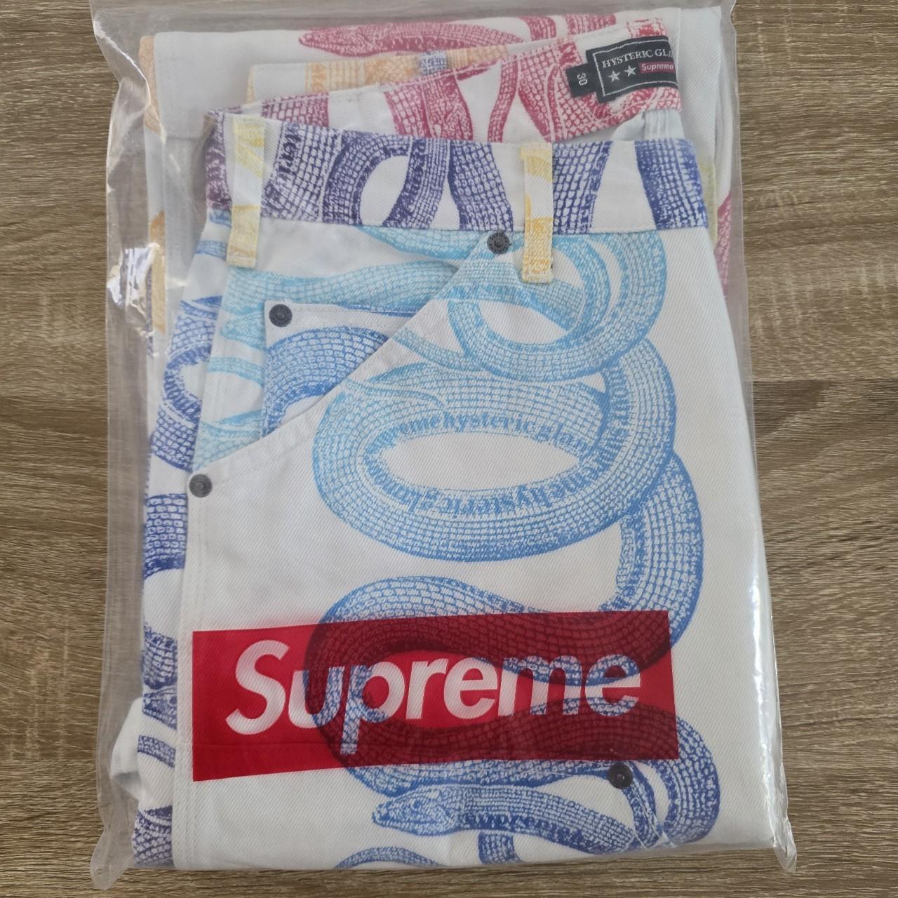 supreme hysteric glamour Snake Jacket Supreme HYSTERIC GLAMOUR Snake Denim Trucker Jacket, Medium (White) SS21,  NWT