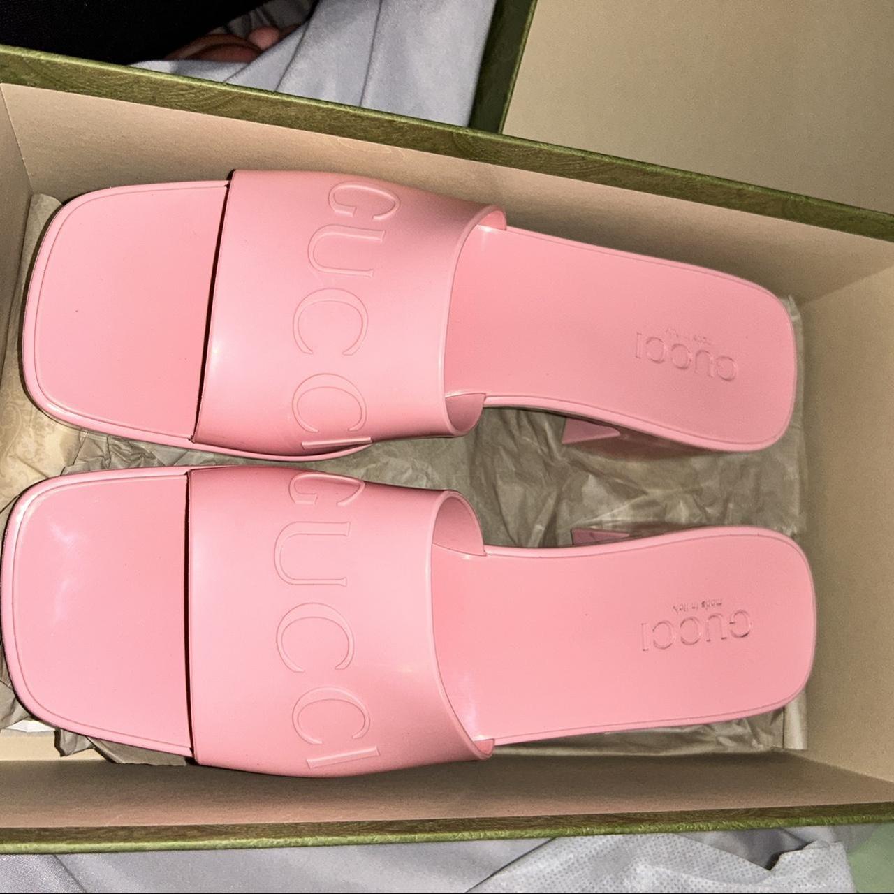 Hot Pink Gucci Slides