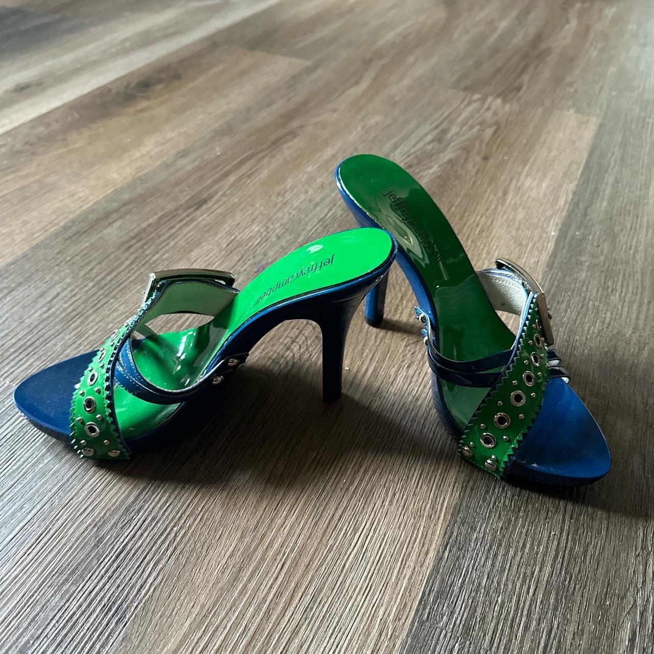 Jeffrey Campbell Women's Blue and Green Courts | Depop