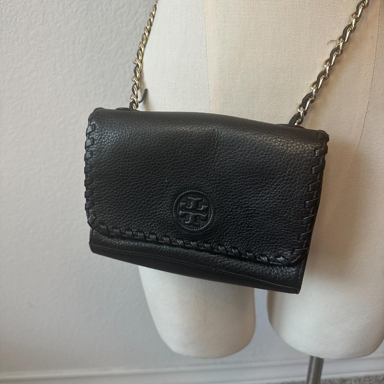 Tory Burch Black Leather Marion newest Combo Cross Body Bag