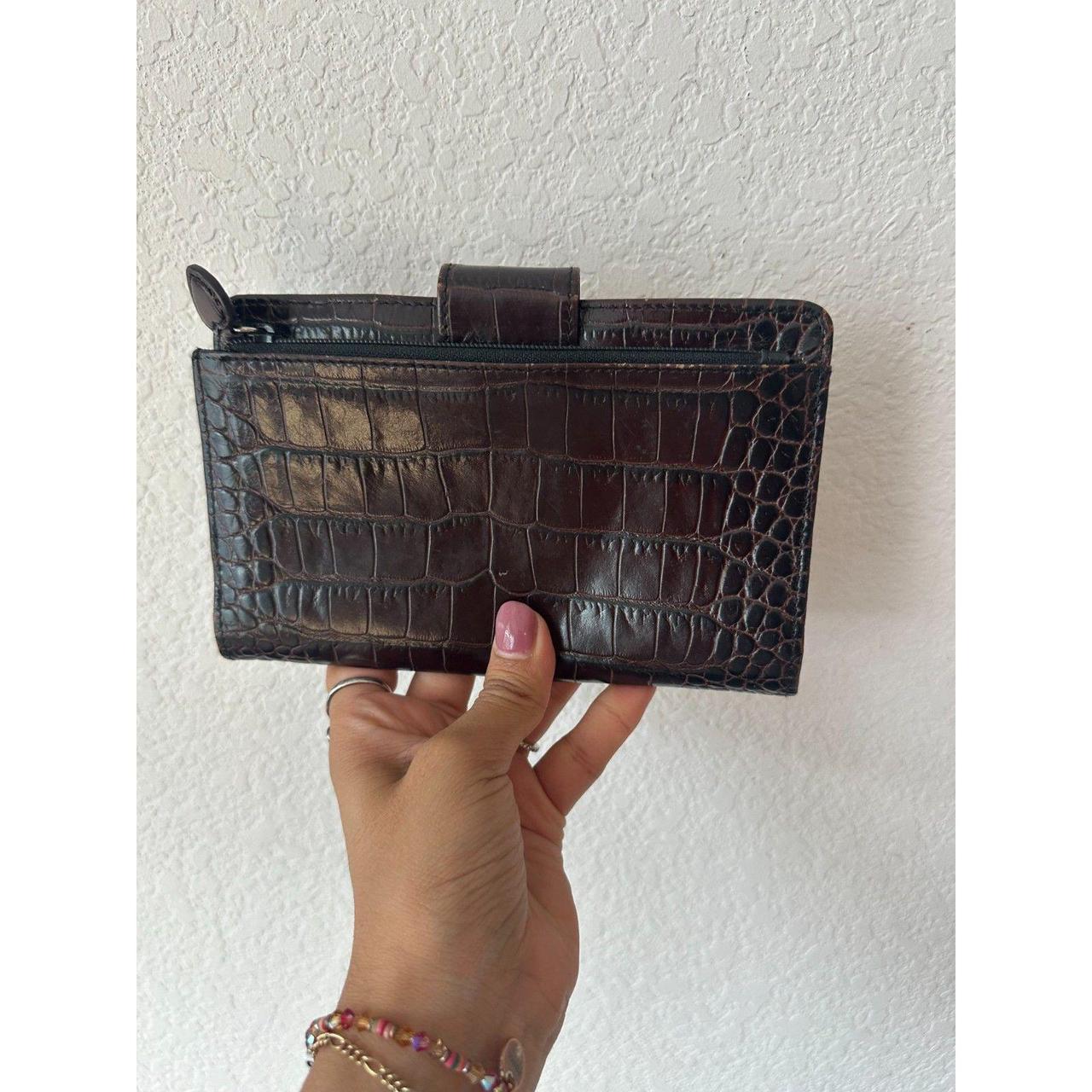 ★you a use★ Heart wallet Croc brown CROC BRIGHTON BROWN HEART WALLET Size: 7