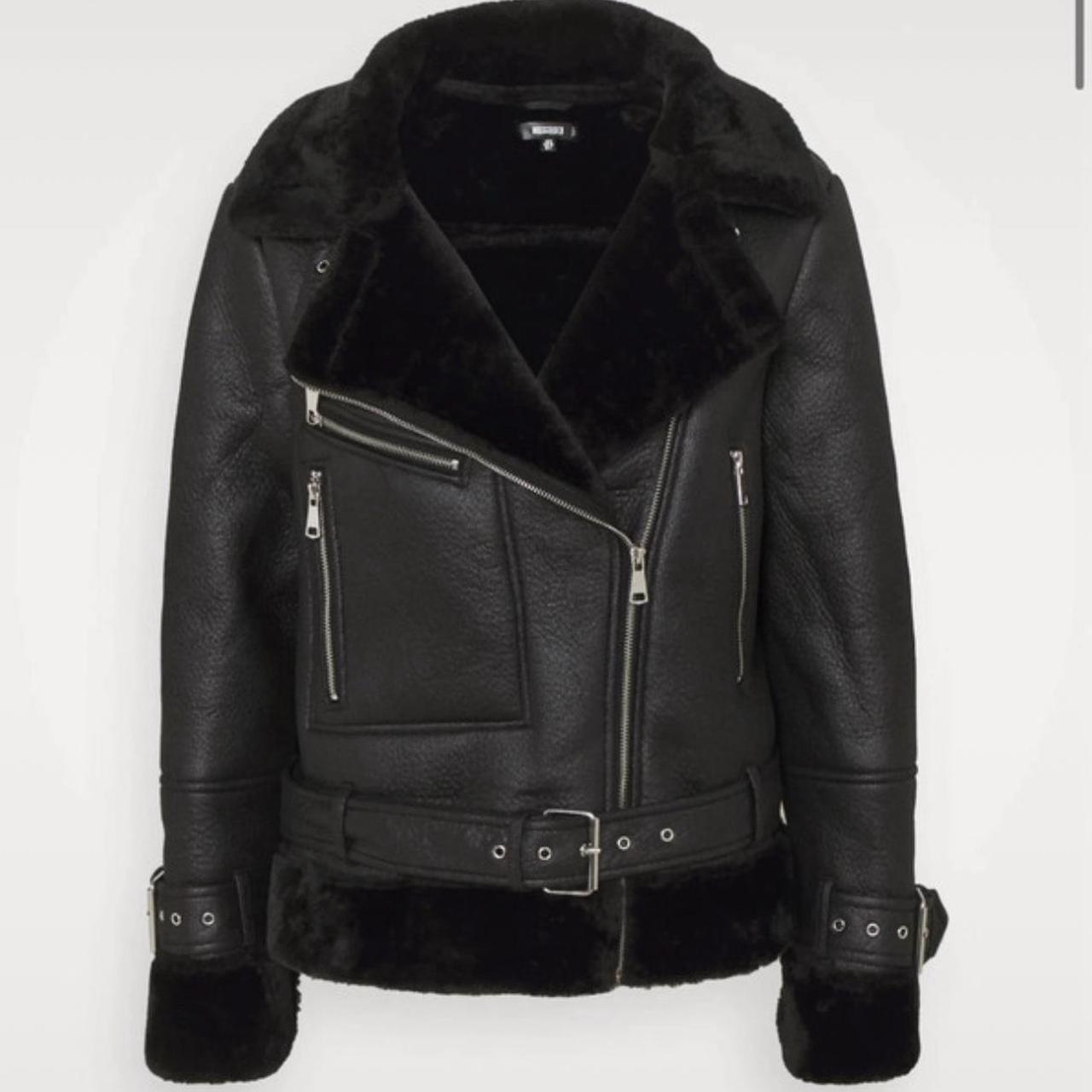 Missguided premium black zip detail aviator jacket sale